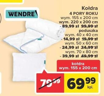 Carrefour Kołdra 4 pory roku 220 x 200 cm wendre oferta