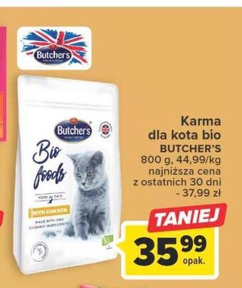 Carrefour Karma dla kota z kurczakiem butcher's bio food oferta