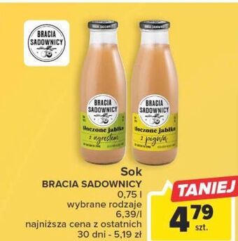 Carrefour Sok tłoczone jabłko z agrestem bracia sadownicy oferta