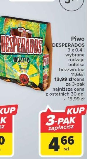 Carrefour Piwo desperados mojito oferta