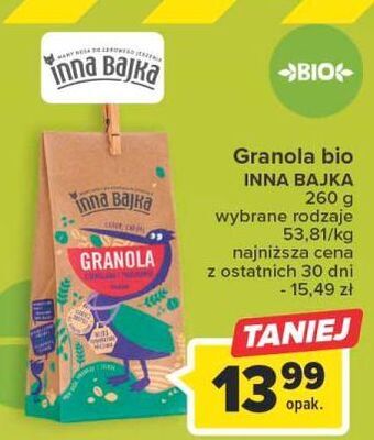 Carrefour Granola czekolada + truskawska wiśnia inna bajka oferta