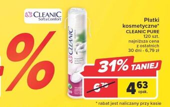 Carrefour Płatki kosmetyczne pure effect okrągłe cleanic oferta