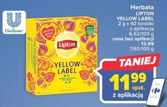 Carrefour Herbata lipton yellow label tea oferta