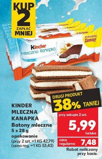 Kaufland Baton kinder mleczna kanapka oferta