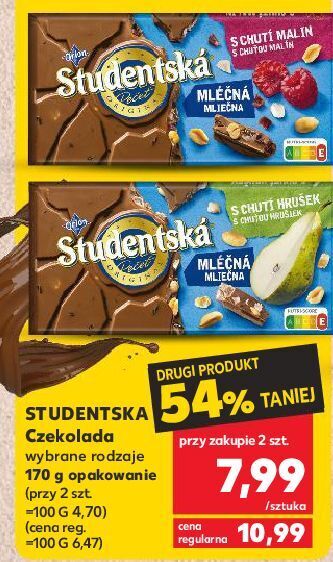 Kaufland Czekolada mleczna z orzechami i galaretką gruszkową orion studentska oferta