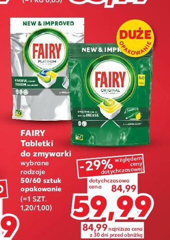 Kaufland Tabletki do zmywarek lemon fairy platinum oferta