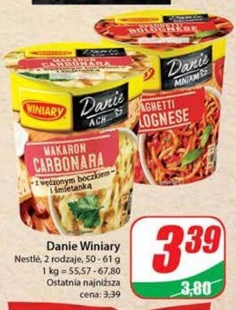 Dino Makaron carbonara z wędzonym boczkiem i śmietanką winiary danie ach... oferta