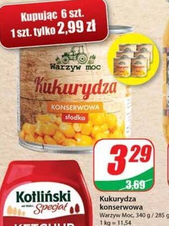 Dino Kukurydza konserwowa warzyw moc oferta