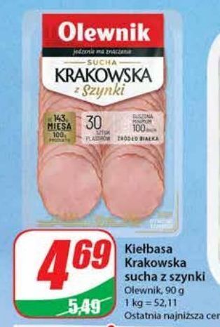 Dino Kiełbasa krakowska sucha z szynki olewnik oferta