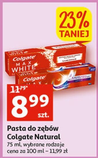Auchan Pasta do zębów luminous colgate max white oferta