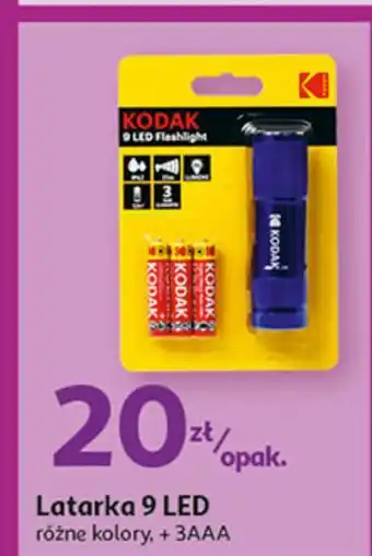 Auchan Latarka 9 led + 3 baterie aaa kodak oferta