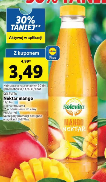 Lidl Solevita Nektar mango 1l oferta