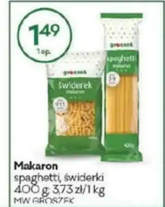 Groszek Makaron spaghetti, świderki 400g oferta