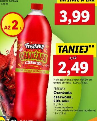 Lidl Oranżada czerwona freeway oferta