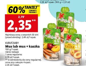Lidl Mus+kaszka jabłko morela kubuś baby oferta