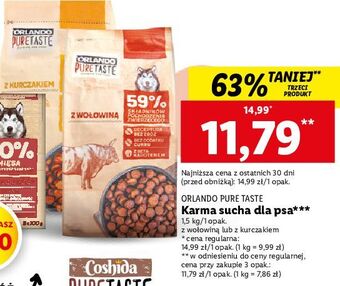 Lidl Karma dla psa z kurczakiem orlando pure taste oferta
