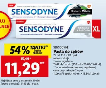 Lidl Pasta do zębow sensodyne natural white oferta