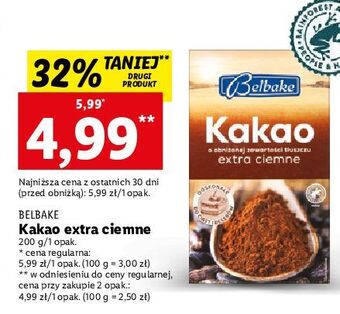 Lidl Kakao extra ciemne belbake oferta