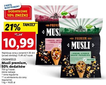 Lidl Musli premium z owocami orzechami i ziarnami crownfield oferta