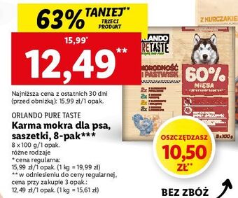 Lidl Pasztet mięsny 2 x kurczak i wołowina + drób jagnięcina orlando pure taste oferta