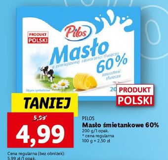 Lidl Masło śmietankowe 60 % pilos oferta