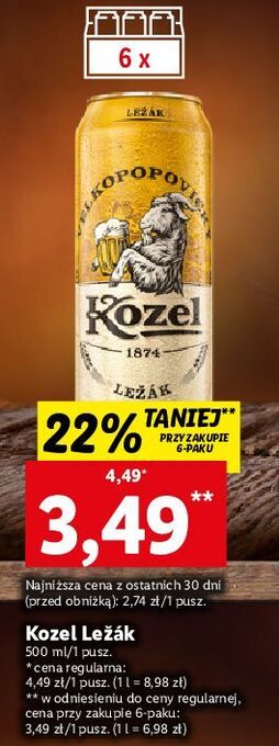 Lidl Piwo kozel lezak oferta