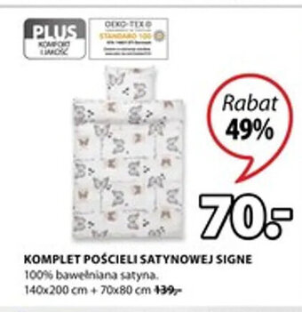 JYSK Komplet pościeli satynowej Signe 140x200cm + 70x80cm oferta
