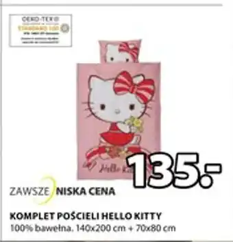 JYSK Komplet pościeli Hello Kitty 140x200cm + 70x80cm oferta