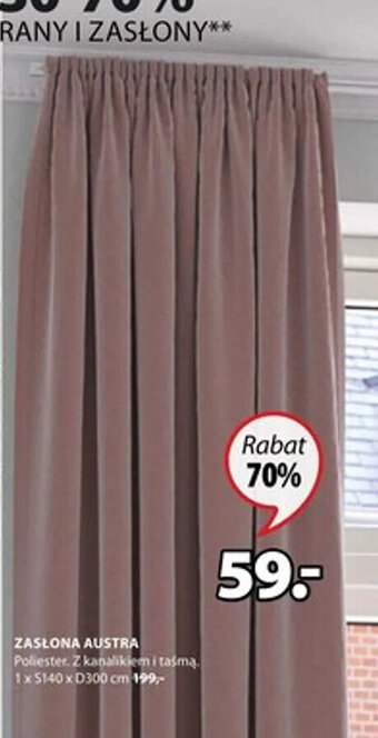 JYSK Zasłona Austra 1xS140xD300cm oferta