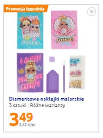 Action Diamentowe naklejki malarskie 3szt oferta