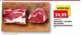 Lidl Wołowina - antrykot lub rostbef, pakowane próżniowo oferta