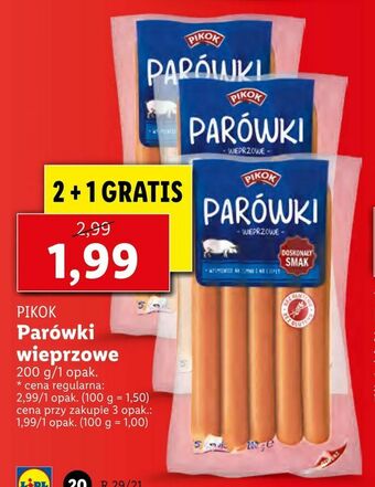Lidl Parówki wieprzowe oferta