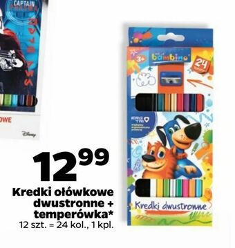 Kredki ołówkowe dwustronne + temperówka