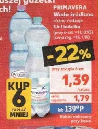 Kaufland Primavera Woda źródlana 1,5l oferta