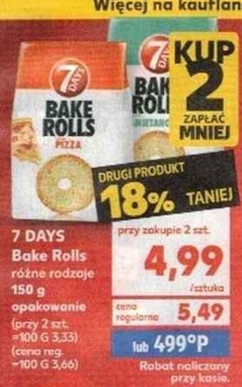 Kaufland 7Days Bake Rolls 150g oferta