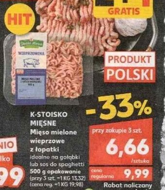 Kaufland K-Stoisko mięsne mięso mielone wieprzowe z łopatki 500g oferta