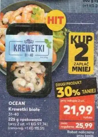 Kaufland Ocean krewetki białe 225g oferta