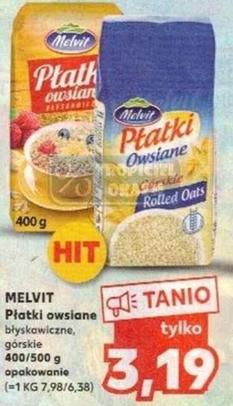 Kaufland Melvit płatki owsiane 400/500g oferta