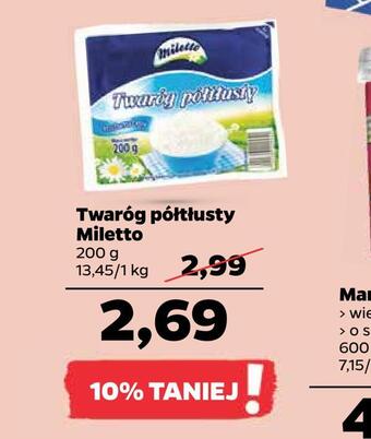 Netto Twaróg półtłusty miletto oferta