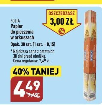 ALDI Papier do pieczenia folia oferta