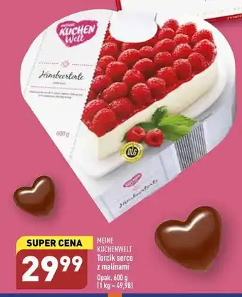 ALDI Torcik śmietankowy serce z malinami meine kuchenwelt oferta