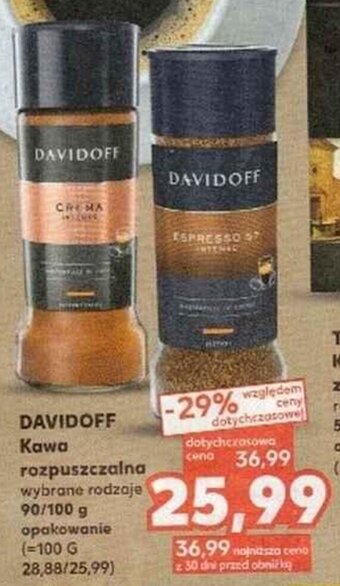 Kaufland Davidoff kawa rozpuszczalna 90/100g oferta