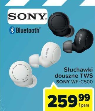 Carrefour Słuchawki douszne wf-c500 białe sony oferta