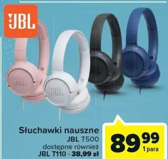 Carrefour Słuchawki t500wht białe jbl oferta