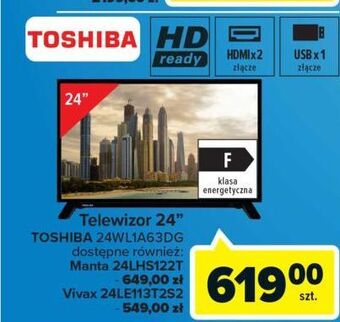 Carrefour Telewizor 24" 24wl1a63dg toshiba oferta