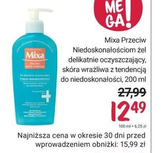 Rossmann Żel oczyszczający bez mydła przeciw niedoskonałościom mixa ekspert skóry wrażliwej oferta