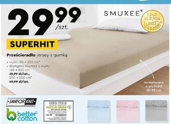 Biedronka Prześcieradło bawełna jersey 200 x cm smukee home oferta
