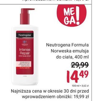 Rossmann Emulsja do ciała intensywnie regenerująca neutrogena formuła norweska oferta