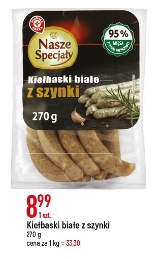 E.Leclerc Kiełbaski białe z szynki wiodąca marka nasze specjały oferta