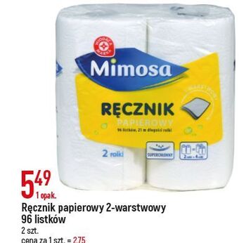 E.Leclerc Ręcznik papierowy 2 warstwy wiodąca marka mimosa oferta
